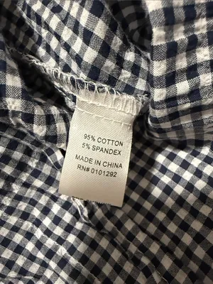Lulu-B navy gingham sleeveless blouse sz S thumbnail 3