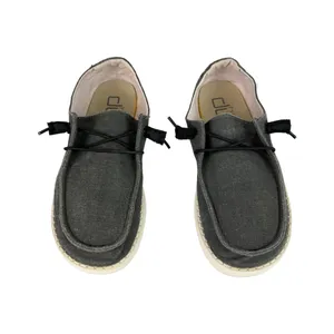 Hey Dude Wendy Chambray Moccasin Slip On Shoe Sz 7 Dark Grey Black thumbnail 4