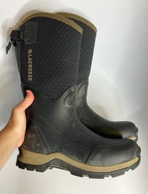 Lacrosse Alpha Thermal 14" Boots Womens 10 Black Tan Rubber Neoprene Hunting‎ thumbnail 1