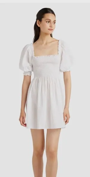 Hill House Athena Nap Dress in White Swiss Dot thumbnail 1