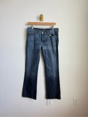 7 For All Mankind Boycut Jeans Bootcut Medium Wash Denim Size 32 thumbnail 3