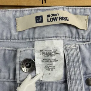 Gap Curvy Low Rise Corduroy Pants Womens 12L Blue Flare Y2K Vintage 2005 Retro thumbnail 5
