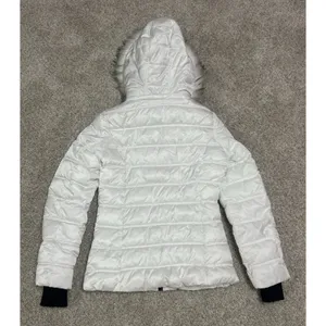 Nautica White Puffer Jacket Faux Fur Hood Quilted Winter Coat Size Small thumbnail 7