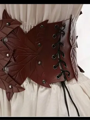Leaf Motif Brown Waist Belt New thumbnail 3