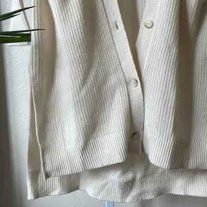 Vince 100% cashmere beautiful off white ribbed long cardigan thumbnail 7