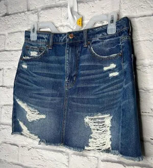 American Eagle highest rise denim mini skirt size 6. thumbnail 3