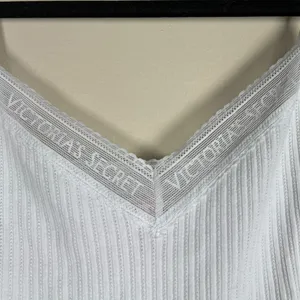 Victoria’s Secret Y2K Style Pointelle Lace Trim White Cami Sz M thumbnail 5