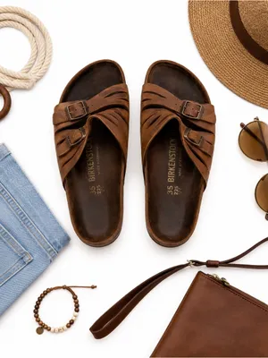 Birkenstock Papillio Lola Vintage Brown Leather Sandals EU35 Narrow Rare in FUC thumbnail 9