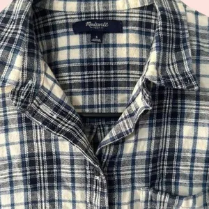 Women's Madewell Blue Plaid Button‎ Up Flannel Shirt Small thumbnail 4