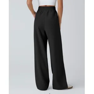 Halara Black Corduroy Elastic Waist Wide Leg Lounge‎ Pants Small NWT thumbnail 6