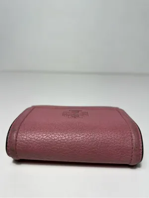 Tory Burch McGraw Pink Pebbled Leather Trifold Compact Mini Wallet thumbnail 5