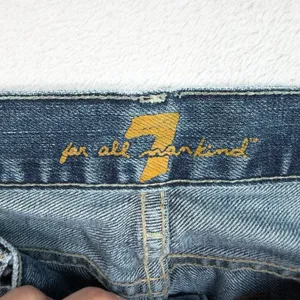 7 For All Mankind 27 Jeans Flare Low Rise Boho Retro Distressed Medium Blue Wash thumbnail 9