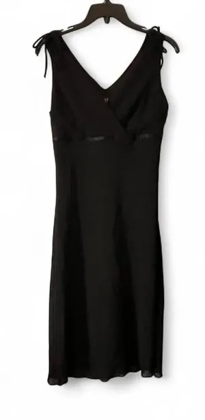 Joyce Leslie Y2K Goth Skater Core Black Midi Dress M Medium Baby Doll V Neck thumbnail 1