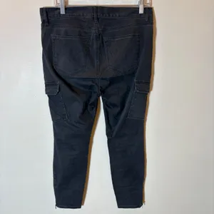 LOFT Petites Gray Skinny Cargo‎ Pants Moto Ankle Zip Utility Trousers Size 8P thumbnail 4