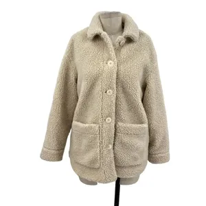 Madewell Sherpa Walton‎ Shirt-Jacket Cream Ivory Button Down Size XS thumbnail 3