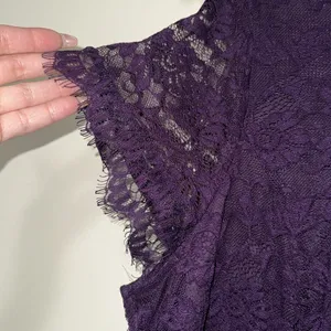 TORRID - DEEP PURPLE HIGH NECK SHORT SLEEVE LACE woman DRESS plus SIZE 16 thumbnail 4