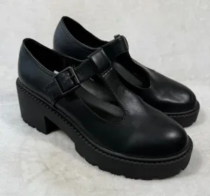 Madden Girl Tulsa Black T-Strap Platform Mary Jane Lug Sole Shoes Womens 11M thumbnail 1