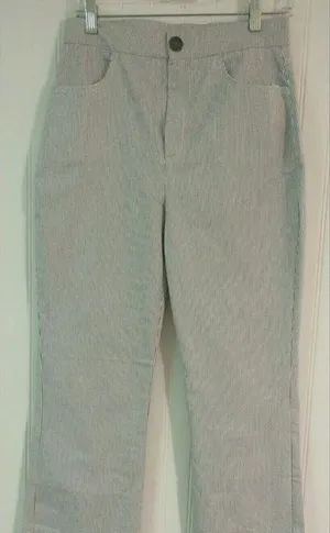Free People striped pants blue & white sz M thumbnail 1