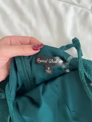 Crystal Doll Emerald sparkly formal maxi dress thumbnail 5