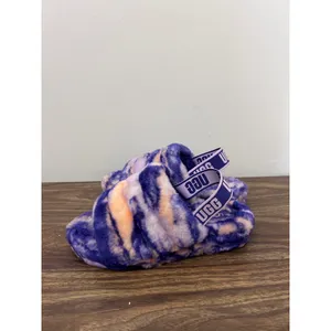 UGG Fluff Yeah Slide Violet Night Marble Tie Dye Slippers 1122554 Womens 8‎ thumbnail 5