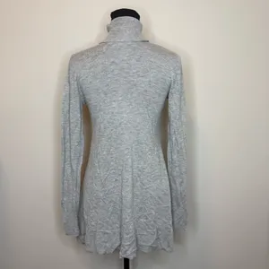 Apt. 9 Light Gray Ribbed Turtleneck Long-Sleeve Dress thumbnail 3