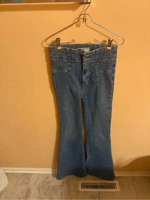 Free People We The Free Jayde Flare Jeans in Sunburst Blue thumbnail 4