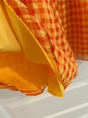 Day + Moon Gingham Romper Orange Yellow Size L thumbnail 12
