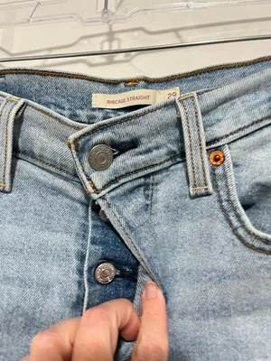 Levi's Size 29 Blue Ribcage Straight Button Fly Jeans thumbnail 2