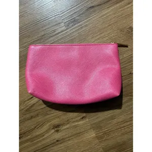bareMinerals Pink Cosmetic Makeup Travel Zip Pouch Bag Gold Tone Vegan Leather thumbnail 4