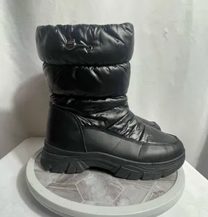 Women’s Black Fur-Lined Winter Snow Boots Size 8 EU39 PVC Sole Cozy Warm thumbnail 2
