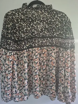 Ava James Floral Mixed-Print Boho summer long sleeve bohemian Blouse size XL NWT thumbnail 6