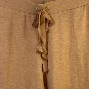 Lands End Womens XL 18 Wide Leg Crop Pants Camel Brown Heather‎ Knit Drawstring thumbnail 3