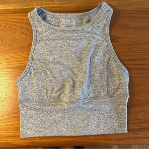 Celestial Bodiez Cropped High Neck Bra Top in Gray with a Cut Out Back thumbnail 1