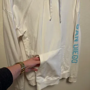 White Hoodie with Blue Accents thumbnail 5