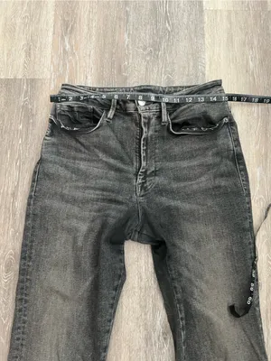 FRAME Le One Crop Mini Boot Jeans Womens Size 2 Hughes Gray Black Stretch Denim thumbnail 10