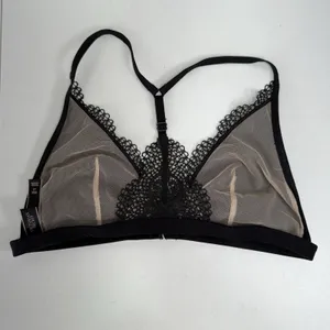 Victoria's Secret L Large Bralette Bra Body By Black Lace Unlined Sheer Mesh thumbnail 5