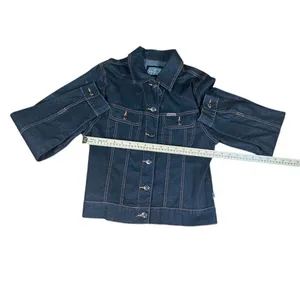 Jeans Crest Dark‎ Denim Jacket Classic Button Front Stretch Casual Streetweark thumbnail 4