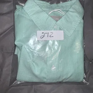 Everlane Womens Cotton Oversized Shirt 2‎ Mint Green White Pinstripe Button Down thumbnail 7