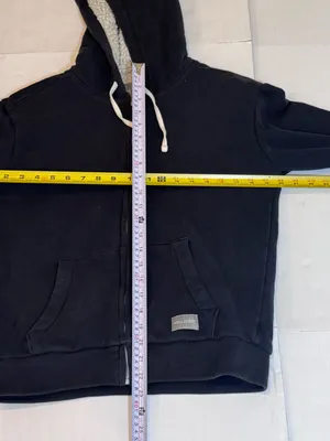 Hollister Sherpa Lined Hoodie XS Black Full Zip Cozy Y2K Fleece Jacket Everyday thumbnail 7