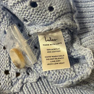 Lulu's Light Blue Open-Knit Cardigan Size Large thumbnail 6
