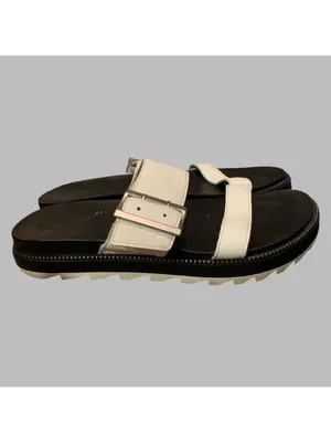 Sorel Roaming Buckle Slide Sandals Women's 10 Black And White Comfort Summer thumbnail 3