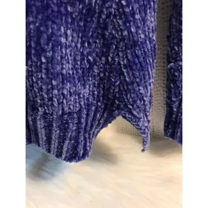 Basic Editions Sweater Women's Chenille V-Neck Knit‎ Blue Size M y2k soft thumbnail 9