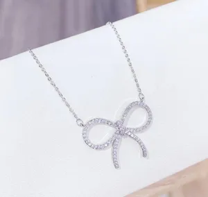 Elegant Silver Bow Necklace thumbnail 2