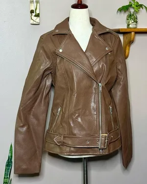 Old Navy Faux Leather Moto Jacket Women’s Size Medium thumbnail 1
