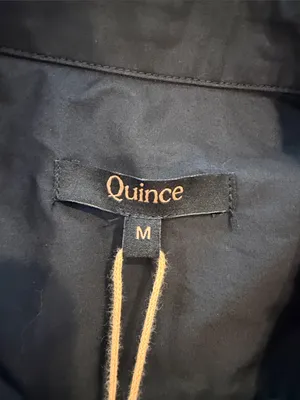 Quince 100% Organic Cotton Poplin Drop Waist Shirt Dress Black Medium NWT C30-00 thumbnail 2
