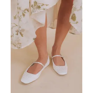 Dolce Vita 9.5 Womens Satin Reyes Pearl Strappy Mary Jane Ballet Flats thumbnail 3