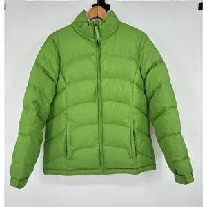 LL Bean Jacket Womens Medium Green Goose Down Puffer Quilted Coat Insulated‎ thumbnail 1