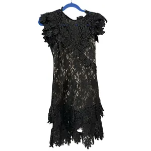 Saylor Black Lace Ruffle Mollie Mini Dress Size Small thumbnail 2