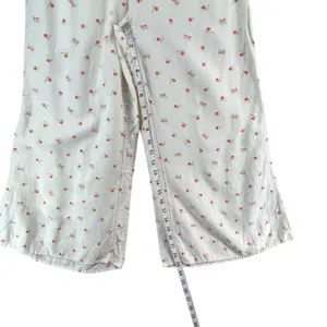 Anthropologie Feather Bone Wide Leg Talise Pants 4 Cream‎ Red Fruit Print Crop thumbnail 10