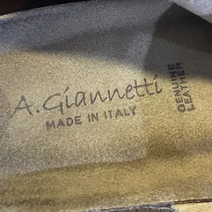 A. Giannetti Made in Italy Suede Leather Sandals Size 8.5 Slides Cork Sole Boho thumbnail 3